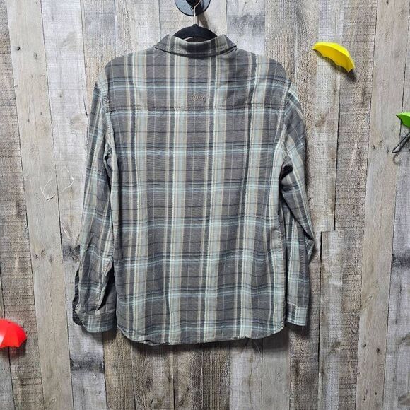 Kuhl Fugitive Brown Plaid Flannel Button Up Shirt - Picture 3 of 6